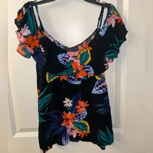 Old Navy Off the Shoulder Tropical Floral Top